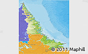Physical 3D Map of Division No. 11, political outside