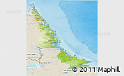 Physical 3D Map of Division No. 11, shaded relief outside