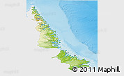 Physical 3D Map of Division No. 11, single color outside