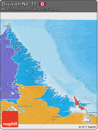 Political 3D Map of Division No. 11