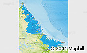 Political 3D Map of Division No. 11, physical outside