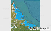 Political 3D Map of Division No. 11, satellite outside