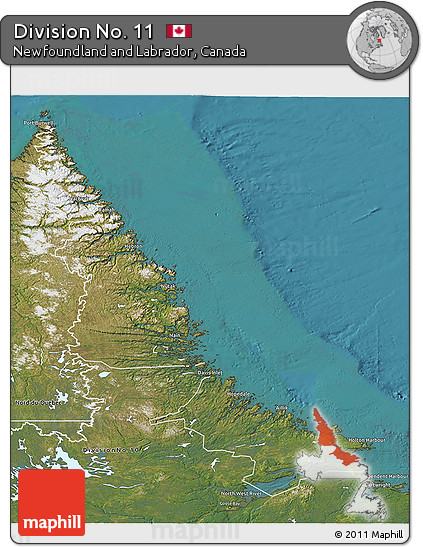 Satellite 3D Map of Division No. 11