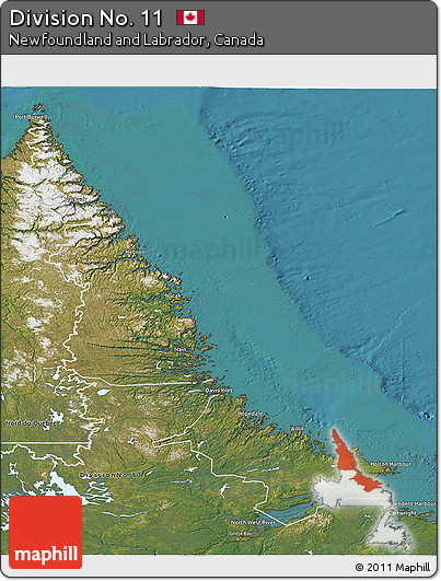Satellite 3D Map of Division No. 11