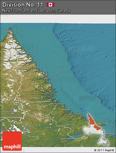Satellite 3D Map of Division No. 11