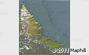 Satellite 3D Map of Division No. 11, semi-desaturated