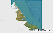 Satellite 3D Map of Division No. 11, single color outside