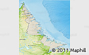 Shaded Relief 3D Map of Division No. 11, physical outside