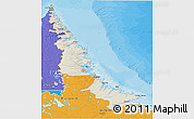 Shaded Relief 3D Map of Division No. 11, political outside