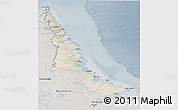 Shaded Relief 3D Map of Division No. 11, semi-desaturated