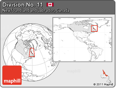 Blank Location Map of Division No. 11, highlighted country, within the entire country
