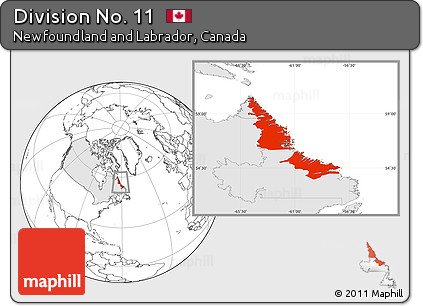 Blank Location Map of Division No. 11, highlighted country