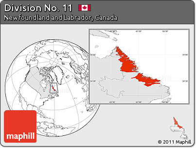 Blank Location Map of Division No. 11, highlighted country