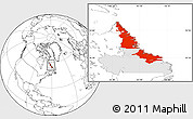 Blank Location Map of Division No. 11, highlighted parent region
