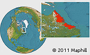 Satellite Location Map of Division No. 11