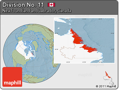 Savanna Style Location Map of Division No. 11, highlighted country, hill shading
