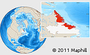 Shaded Relief Location Map of Division No. 11, highlighted parent region