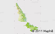 Physical Map of Division No. 11, cropped outside