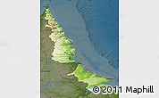 Physical Map of Division No. 11, darken