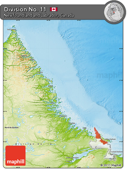 Physical Map of Division No. 11