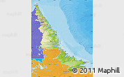 Physical Map of Division No. 11, political outside
