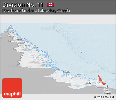 Gray Panoramic Map of Division No. 11, single color outside