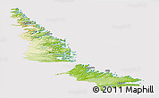 Physical Panoramic Map of Division No. 11, cropped outside