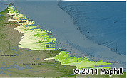 Physical Panoramic Map of Division No. 11, darken