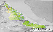 Physical Panoramic Map of Division No. 11, desaturated