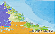 Physical Panoramic Map of Division No. 11, political outside
