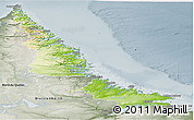 Physical Panoramic Map of Division No. 11, semi-desaturated