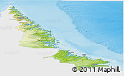 Physical Panoramic Map of Division No. 11, single color outside
