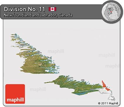 Satellite Panoramic Map of Division No. 11, cropped outside