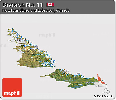 Satellite Panoramic Map of Division No. 11, cropped outside
