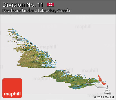 Satellite Panoramic Map of Division No. 11, cropped outside