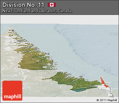Satellite Panoramic Map of Division No. 11, lighten