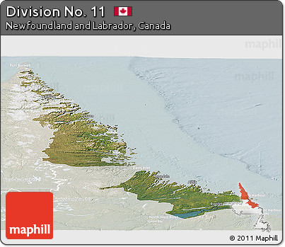 Satellite Panoramic Map of Division No. 11, lighten