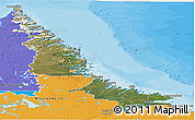 Satellite Panoramic Map of Division No. 11, political outside