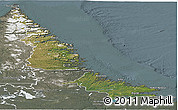 Satellite Panoramic Map of Division No. 11, semi-desaturated