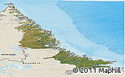 Satellite Panoramic Map of Division No. 11, shaded relief outside