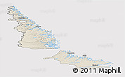 Shaded Relief Panoramic Map of Division No. 11, cropped outside