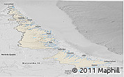 Shaded Relief Panoramic Map of Division No. 11, desaturated