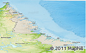 Shaded Relief Panoramic Map of Division No. 11, physical outside