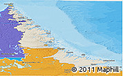 Shaded Relief Panoramic Map of Division No. 11, political outside