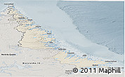Shaded Relief Panoramic Map of Division No. 11, semi-desaturated