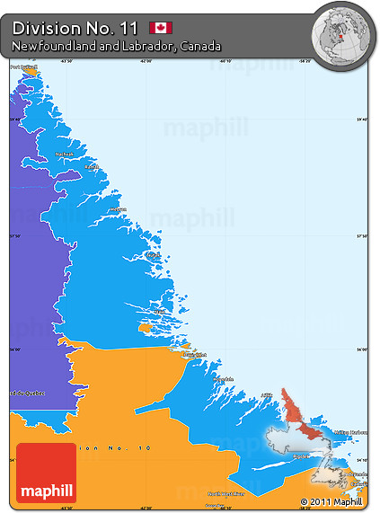 Political Simple Map of Division No. 11