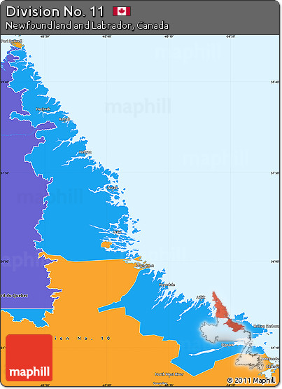 Political Simple Map of Division No. 11