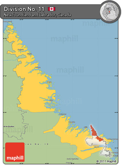 Savanna Style Simple Map of Division No. 11