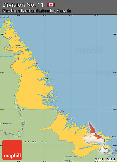 Savanna Style Simple Map of Division No. 11