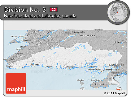 Gray 3D Map of Division No.  3
